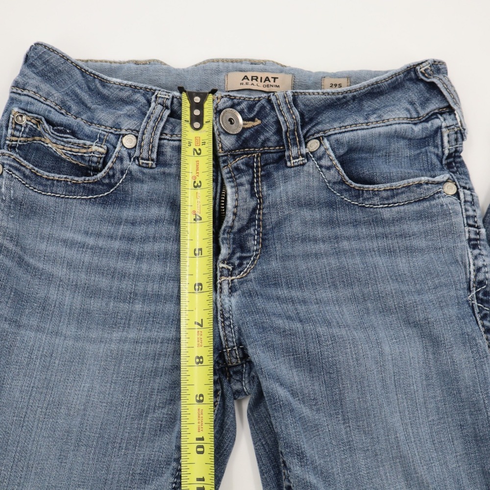Ariat Perfect Rise Bootcut Jeans Womens 29S Medium Wash REAL Denim Blue Deco - Picture 3 of 11